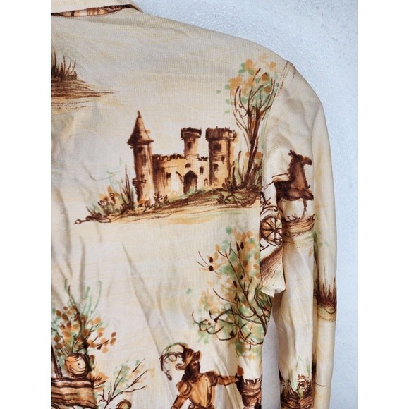 Rare VTG 1 Up Kaynee Knight Castle Button Up Top Women's Size 14 - Picture 7 of 13